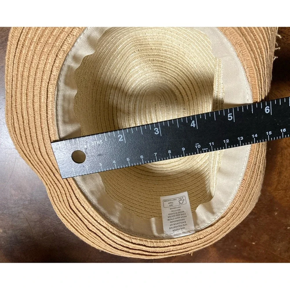 Boys Paper/ Polyester Fedora Hat With Blue & White Band